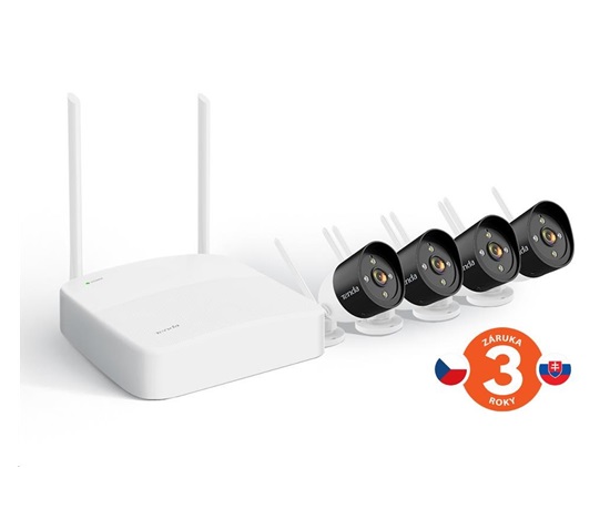 Tenda K4W-3TC - kamerový WiFi set, 4x IP 2K kamera, NVR rekordér, zvuk, noční vidění