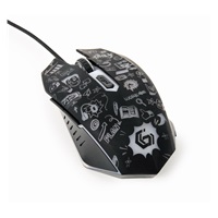GEMBIRD myš MUS-6B-GRAFIX-01, černá s grafickým potiskem, USB