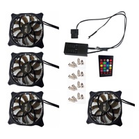EUROCASE ventilátor RGB 120mm (spot Led), set 4ks + controller