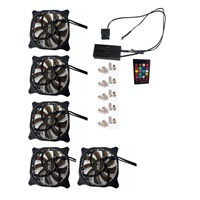 EUROCASE ventilátor RGB 120mm (spot Led), set 5ks + controller
