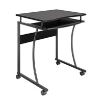 MANHATTAN stůl, s výsuvnou přihrádkou na klávesnici, černá