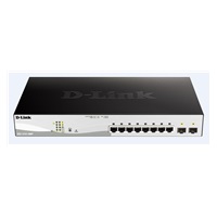 D-Link DGS-1210-10MP 10-port Gigabit Smart+ PoE Switch, 8x GbE PoE+, 2x SFP, PoE 130W, fanless