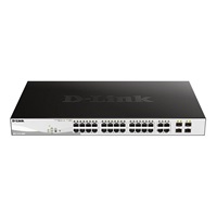 D-Link DGS-1210-28MP 28-port Gigabit Smart+ PoE Switch, 24x GbE PoE+, 4x RJ45/SFP, PoE 370W
