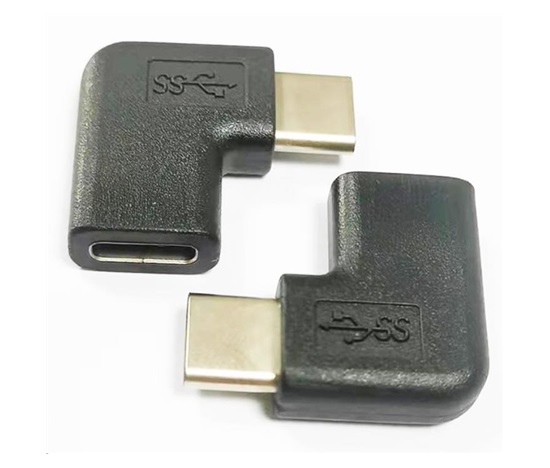 PremiumCord Adaptér USB-C/male - C/female zahnutý 90°