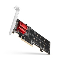 AXAGON PCEM2-ND, PCIe x8 řadič - 2x M.2 NVMe M-key slot, RAID, podpora desek bez bifurkace, vč. LP