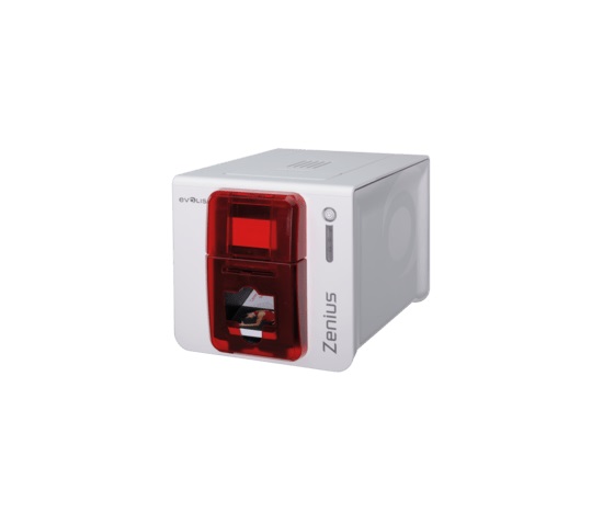 Evolis Zenius Expert, single sided, 12 dots/mm (300 dpi), USB, Ethernet, contactless, red