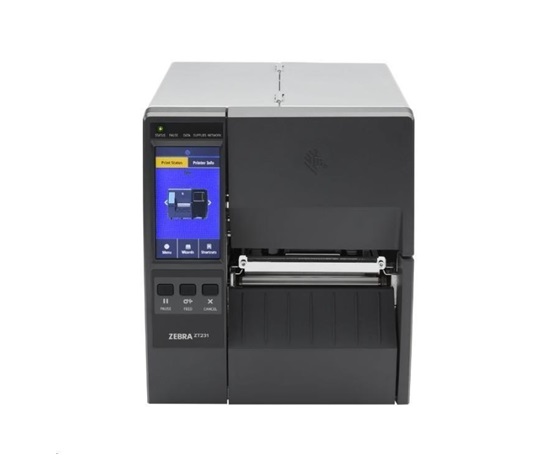 Zebra ZT231, 8 dots/mm (203 dpi), peeler, display, EPL, ZPL, ZPLII, USB, USB Host, RS232, BT (BLE), Ethernet