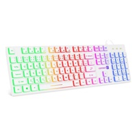 CONNECT IT kancelářská podsvícená klávesnice Chocolate RNBW, CZ + SK verze, bílá