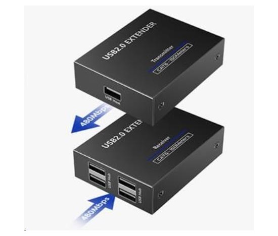 PREMIUMCORD 4-port USB 2.0 extender po Cat5/Cat5e/Cat6 do 150m