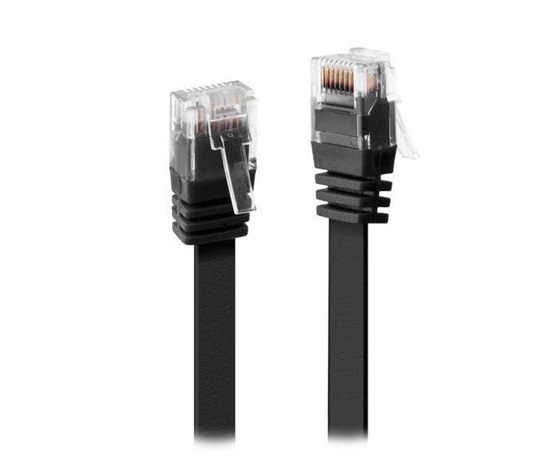 XtendLan patch kabel Cat6, UTP - 10m, černý, plochý