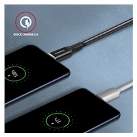 AXAGON BUCM-AM20AB, HQ kabel USB-C <-> USB-A, 2m, USB 2.0, 3A, ALU, oplet, černý