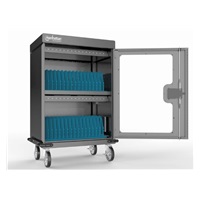 MANHATTAN nabíjecí vozík - 32 portů USB-C, 576 W, přepěťová ochrana, tichá ventilace, kovové pouzdro, černá