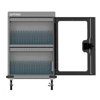 MANHATTAN nabíjecí vozík - 32 portů USB-C, 576 W, přepěťová ochrana, tichá ventilace, kovové pouzdro, černá