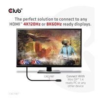 Club3D kabel miniDP 1.4 na HDMI, 4K120Hz nebo 8K60Hz HDR10+, M/M, 1.8m