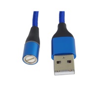 PremiumCord Magnetický micro USB a USB-C nabíjecí a datový kabel, 1m, modrá