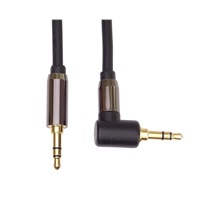 PremiumCord HQ stíněný kabel stereo Jack 3.5mm - Jack 3.5mm zahnutý 90°, 1,5m