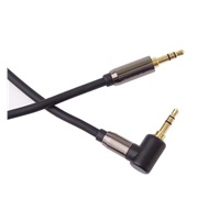 PremiumCord HQ stíněný kabel stereo Jack 3.5mm - Jack 3.5mm zahnutý 90°, 5m