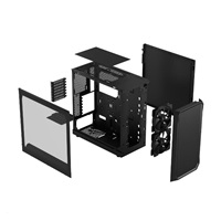 FRACTAL DESIGN skříň Focus 2 Black TG Clear Tint, 2x USB 3.0, bez zdroje, mATX