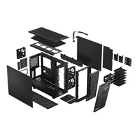 FRACTAL DESIGN skříň Meshify 2 Black Solid, USB 3.1 Type-C, 2x USB 3.0, bez zdroje, E-ATX