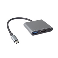PremiumCord Adaptér USB-C na HDMI + USB3.0 + PD, rozlišení 4K a FULL HD 1080p