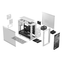 FRACTAL DESIGN skříň Meshify 2 Lite White TG Clear Tint, 2x USB 3.0, bez zdroje, E-ATX