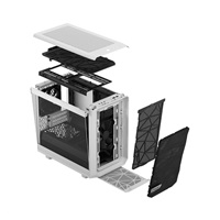 FRACTAL DESIGN skříň Meshify 2 Nano White TG Clear Tint, USB 3.1 Type-C, 2x USB 3.0, bez zdroje, miniITX