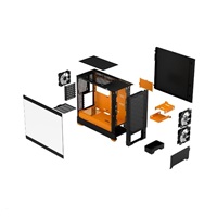 FRACTAL DESIGN skříň Pop Air RGB Orange Core TG Clear Tint, 2x USB 3.0, bez zdroje, ATX