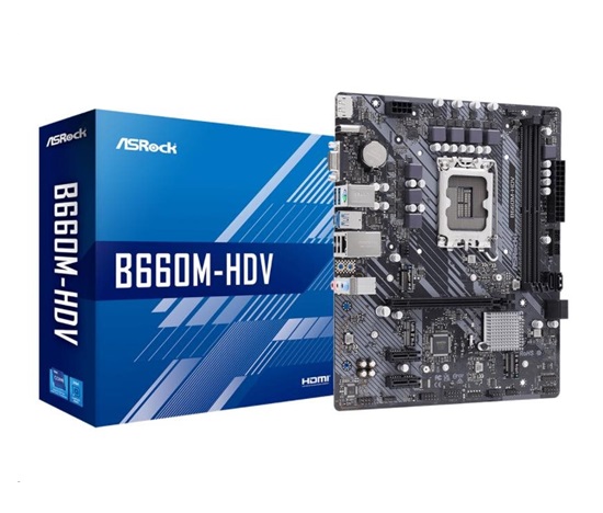 BAZAR - ASRock MB Sc LGA1700 B660M-HDV, Intel B660, 2xDDR4, 1xDP, 1xHDMI, 1xVGA, mATX - Po opravě (Bez příšlušenství)