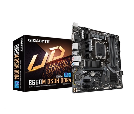 BAZAR - GIGABYTE MB Sc LGA1700 B660M DS3H DDR4, Intel B660, 4xDDR4, 1xDP, 1xHDMIM, 1xVGA, mATX - Po opravě (Bez příšluše