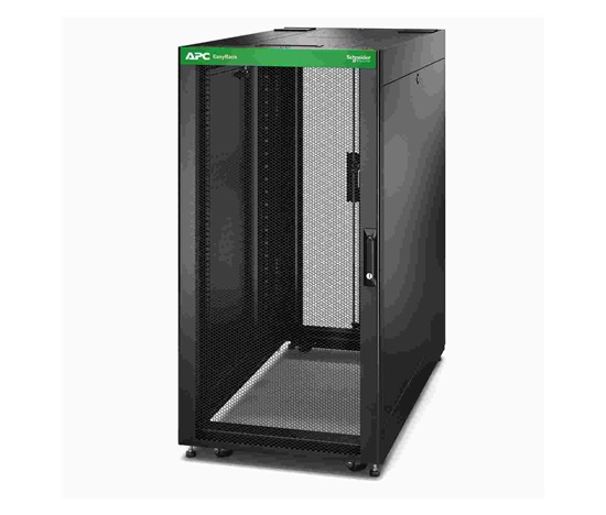 APC Easy Rack 600mm/24U/1000mm, with Roof, Side panel, castors, feet and 4 Brackets, No Bottom, black