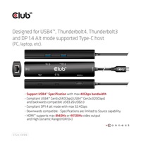 Club3D hub USB-C Gen3x2 (USB4), 6-in-1 Hub s HDMI 8K60Hz/4K120Hz, 2xUSB-A, RJ45 a 2xUSB-C, 1xData, 1xPD - nabíjení 100W