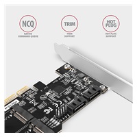 AXAGON PCES-SA4M2, PCIe řadič - 2x interní SATA 6G port + 2x SATA M.2 slot, ASM1164, SP & LP