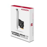 AXAGON PCES-SA4X4, PCIe řadič - 4x interní SATA 6G port, ASM1164, SP & LP
