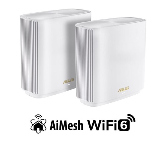 ASUS ZenWiFi XT9 2-pack Wireless AX7800 Tri-band Mesh WiFi 6 System, white