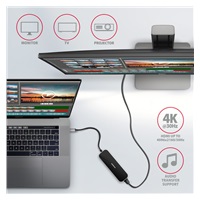 AXAGON HMC-6H4A, USB 3.2 Gen 1 hub, porty 4x USB-A, HDMI 4k/30Hz, PD 100W, kabel USB-C 20cm