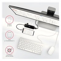 AXAGON HMC-6H4A, USB 3.2 Gen 1 hub, porty 4x USB-A, HDMI 4k/30Hz, PD 100W, kabel USB-C 20cm