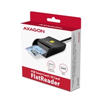 AXAGON CRE-SM3N, USB-A FlatReader čtečka kontaktních karet Smart card (eObčanka), kabel 1.3m