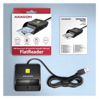 AXAGON CRE-SM3SD, USB-A FlatReader 4-slot čtečka Smart card (eObčanka) + SD/microSD/SIM, kabel 1.3 m