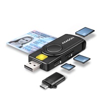 AXAGON CRE-SMP2A, USB-A PocketReader 4-slot čtečka Smart card (eObčanka) + SD/microSD/SIM
