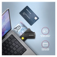 AXAGON CRE-SMP2A, USB-A PocketReader 4-slot čtečka Smart card (eObčanka) + SD/microSD/SIM