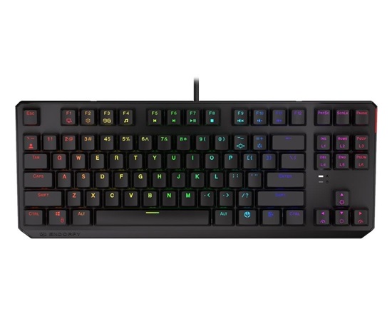 Endorfy herní klávesnice Thock TKL Khail  BL RGB /USB/ blue sw. / drátová / mechanická / US layout / černá RGB