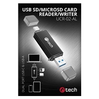 C-TECH čtečka karet UCR-02-AL, USB 3.0 TYPE A/ TYPE C, SD/micro SD