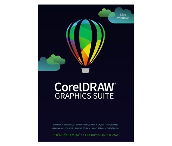 CorelDRAW Graphics Suite Classroom License 15+1 (incl. 1 Yr CorelSure Maintenance) EN/DE/FR/BR/ES/IT/NL/CZ/PL