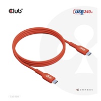 Club3D kabel USB-C, Oboustranný USB-IF Certifikovaný data kabel, PD 240W(48V/5A) EPR M/M 1m