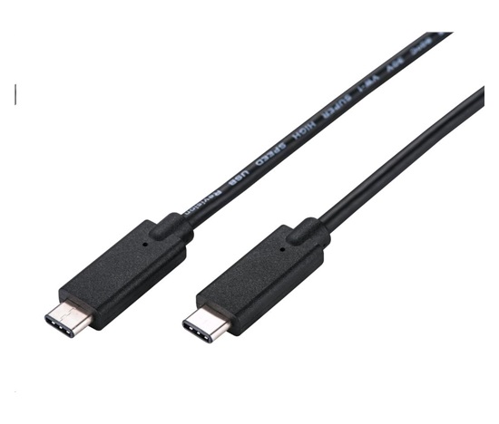 C-TECH kabel USB 3.2, Type-C (CM/CM), PD 100W, 20Gbps, 1m, černý