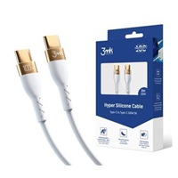 3mk datový kabel - Hyper Silicone Cable C to C 2m 100W, bílá