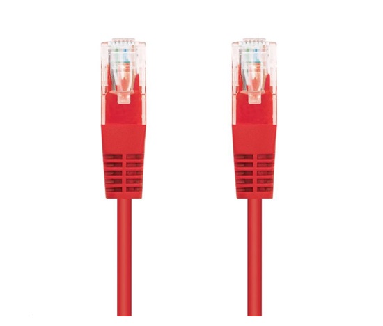 C-TECH kabel patchcord Cat5e, UTP, červený, 3m