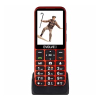 EVOLVEO EasyPhone LT, mobilní telefon pro seniory s nabíjecím stojánkem, červená