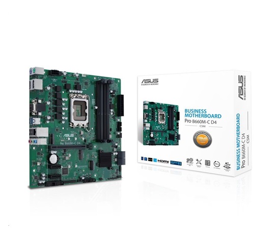 ASUS MB Sc LGA1700 PRO B660M-C D4-CSM, Intel B660, 4xDDR4, 2xDP, 1xHDMI, 1xVGA, mATX