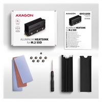 AXAGON CLR-M2XL, hliníkový pasivní chladič pro jedno i oboustranný M.2 SSD disk, výška 36 mm
